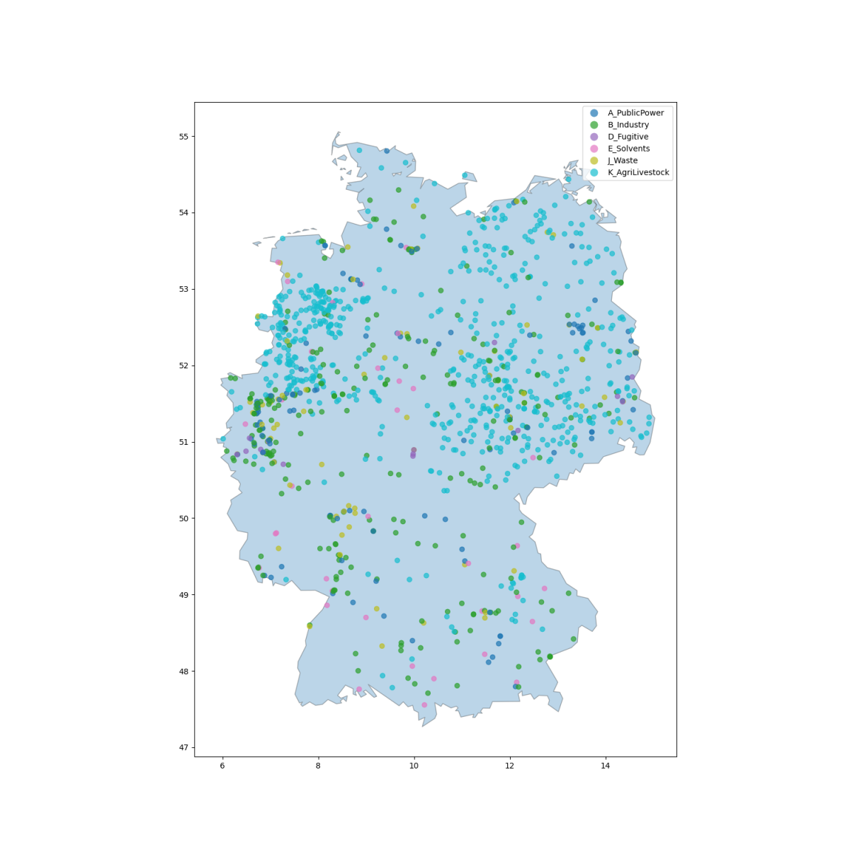  Large Point Sources for Germany for the year 2020