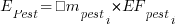 E_{Pest} = Σm_pest_i * EF_pest_i